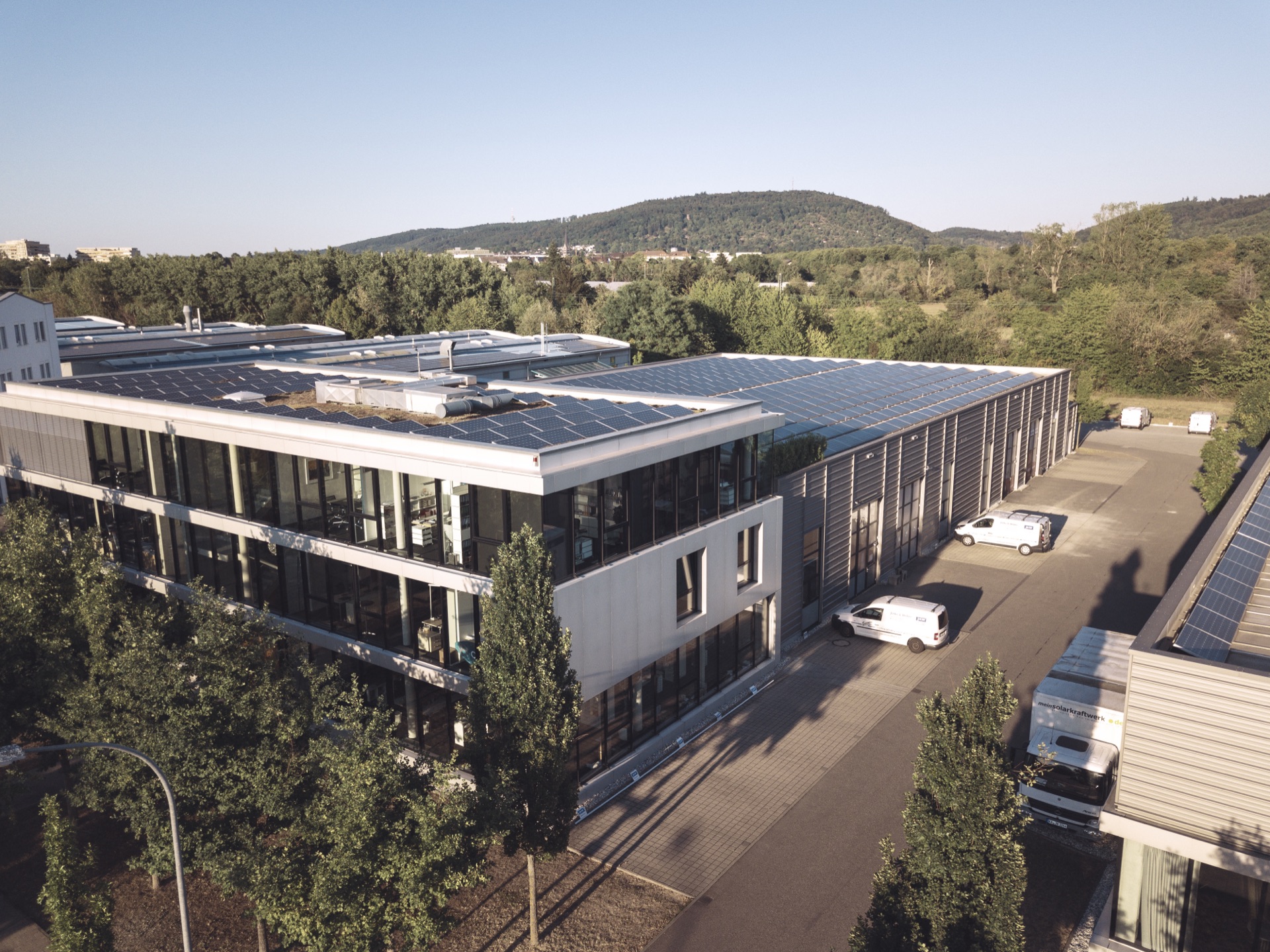 Standort der J&W Gruppe in Ettlingen aus der Vogelperspektive