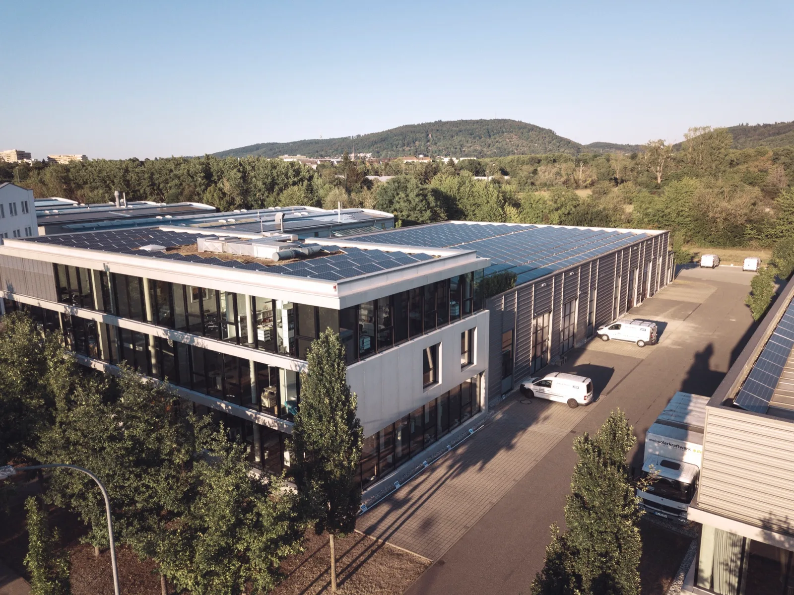 Standort der J&W Gruppe in Ettlingen aus der Vogelperspektive